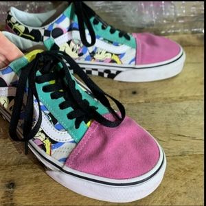 Vans x Disney Old Skool 80s Mickey Pink Teal Checkerboard
